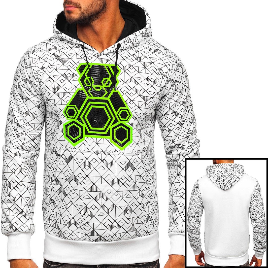 Fräck vit Herr Hoodie