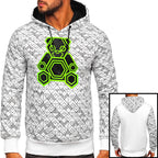 Fräck vit Herr Hoodie