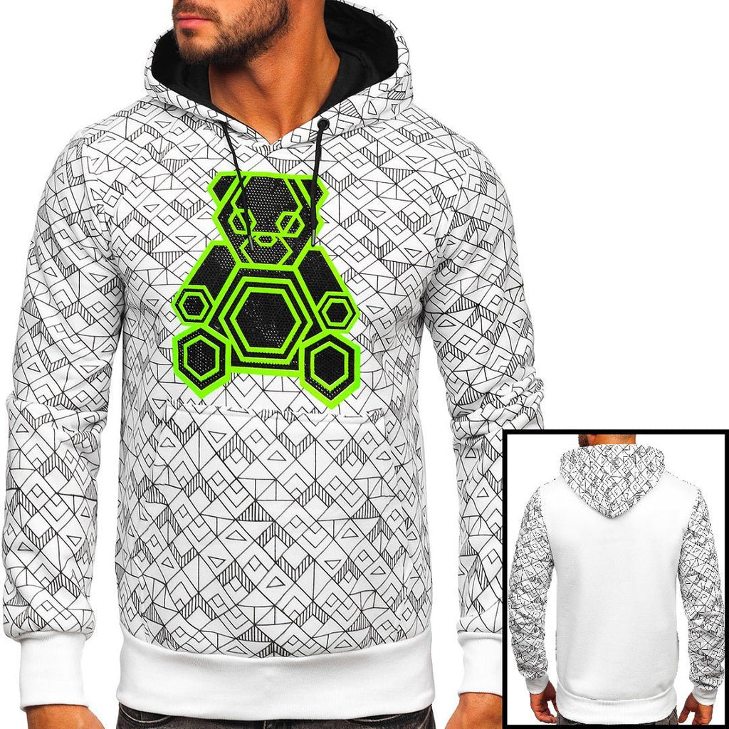 Fräck vit Herr Hoodie