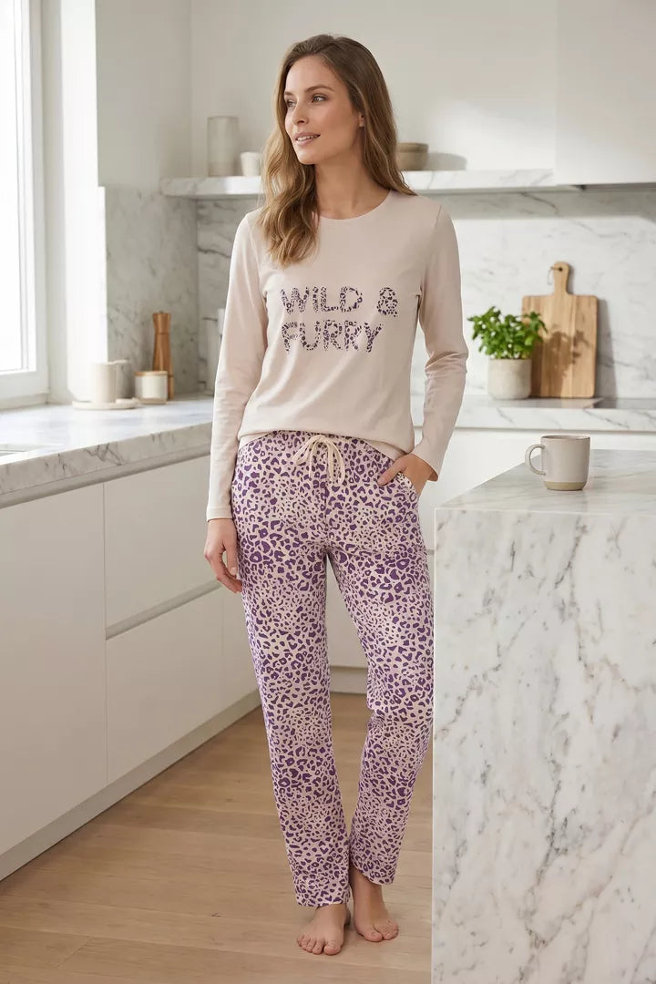 Dam pyjamas långärmad med byxor