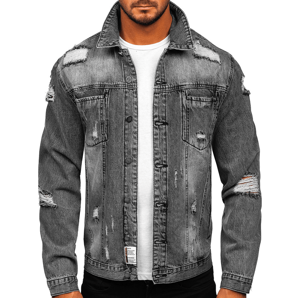 Jeansjacka denim grå