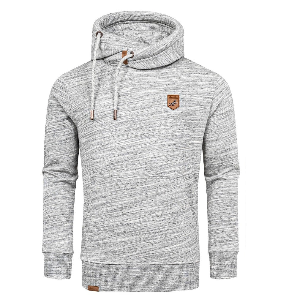 Grå huvtröja herr - melange färgad hoodie