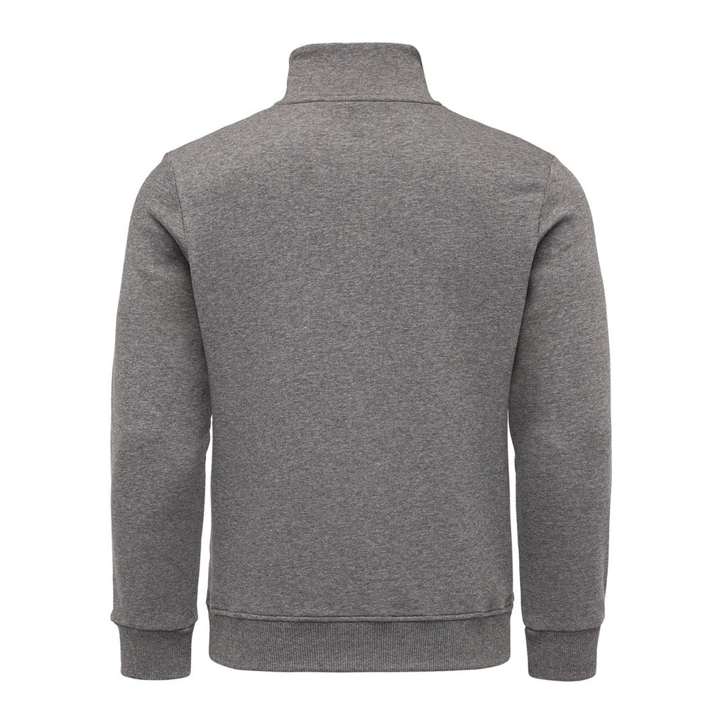 Grå Amaci & Sons half zip tröja herr Regular Fit sedd bakifrån