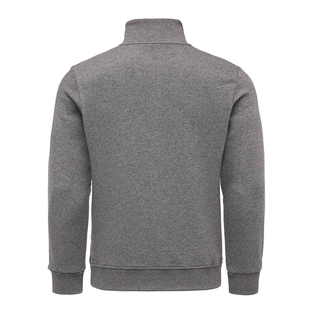 Grå Amaci & Sons half zip tröja herr Regular Fit sedd bakifrån