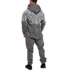 Unisex Vintage onesies - Jumpsuits med luva - grå bakifrån