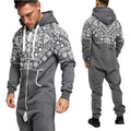 Grå vintage jumpsuit med luva - onesie