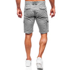 Gråa cargoshorts - Herrkläder bakifrån