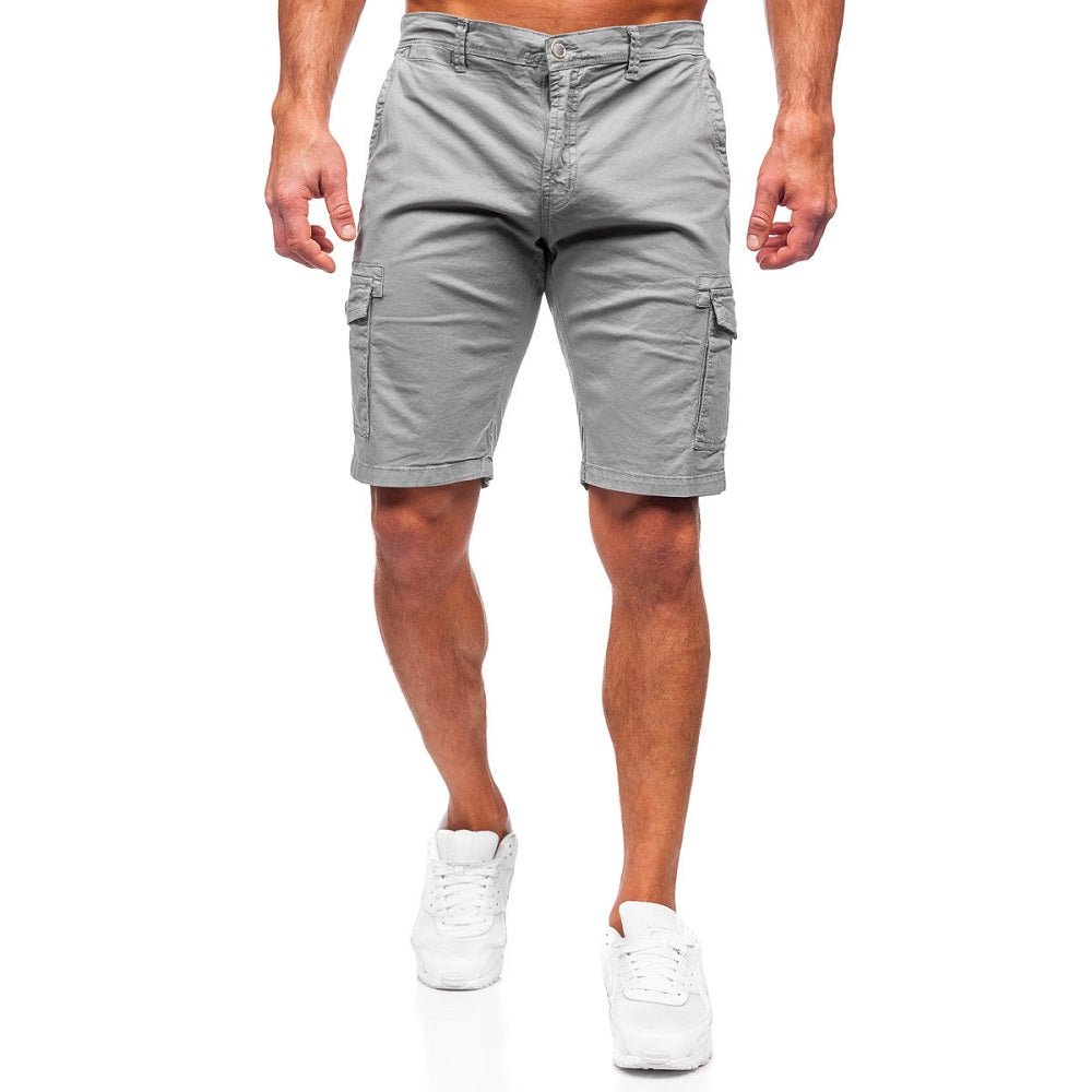 Gråa cargoshorts - Herrkläder framifrån