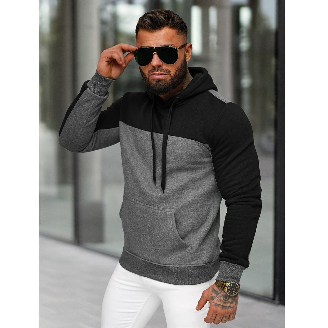 Grafitgrå Huvtröja Herr - Tvåfärgad Hoodie sidan