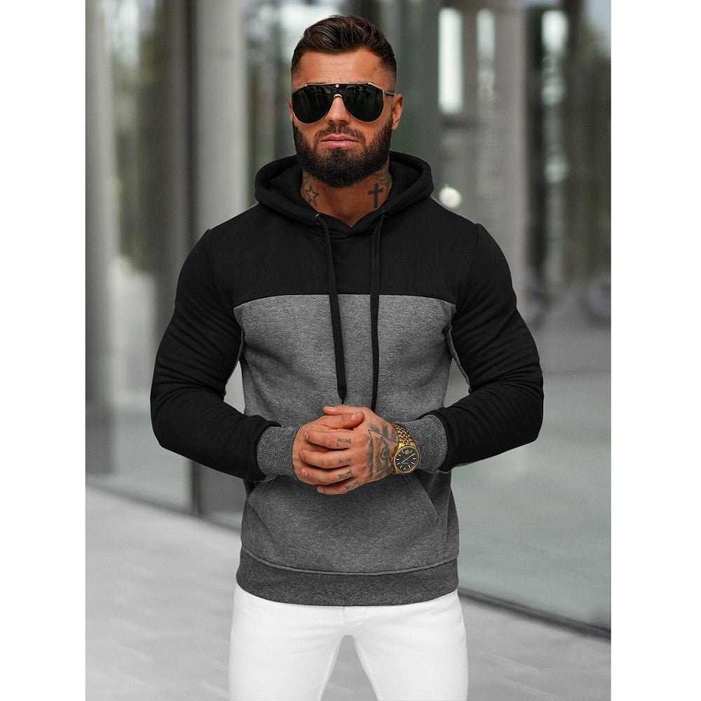 Grafitgrå Huvtröja Herr - Tvåfärgad Hoodie
