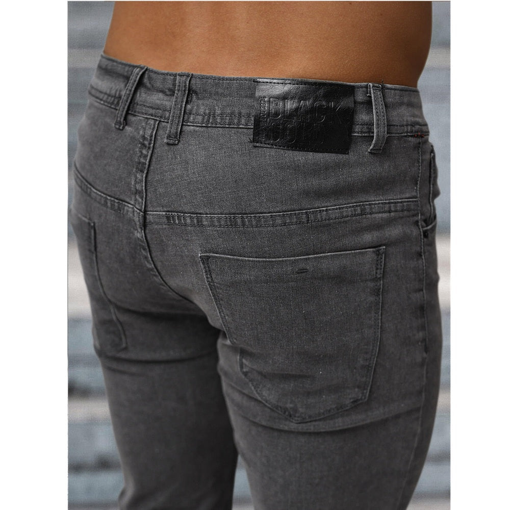 Grafitgrå slim fit herrjeans bakifrån