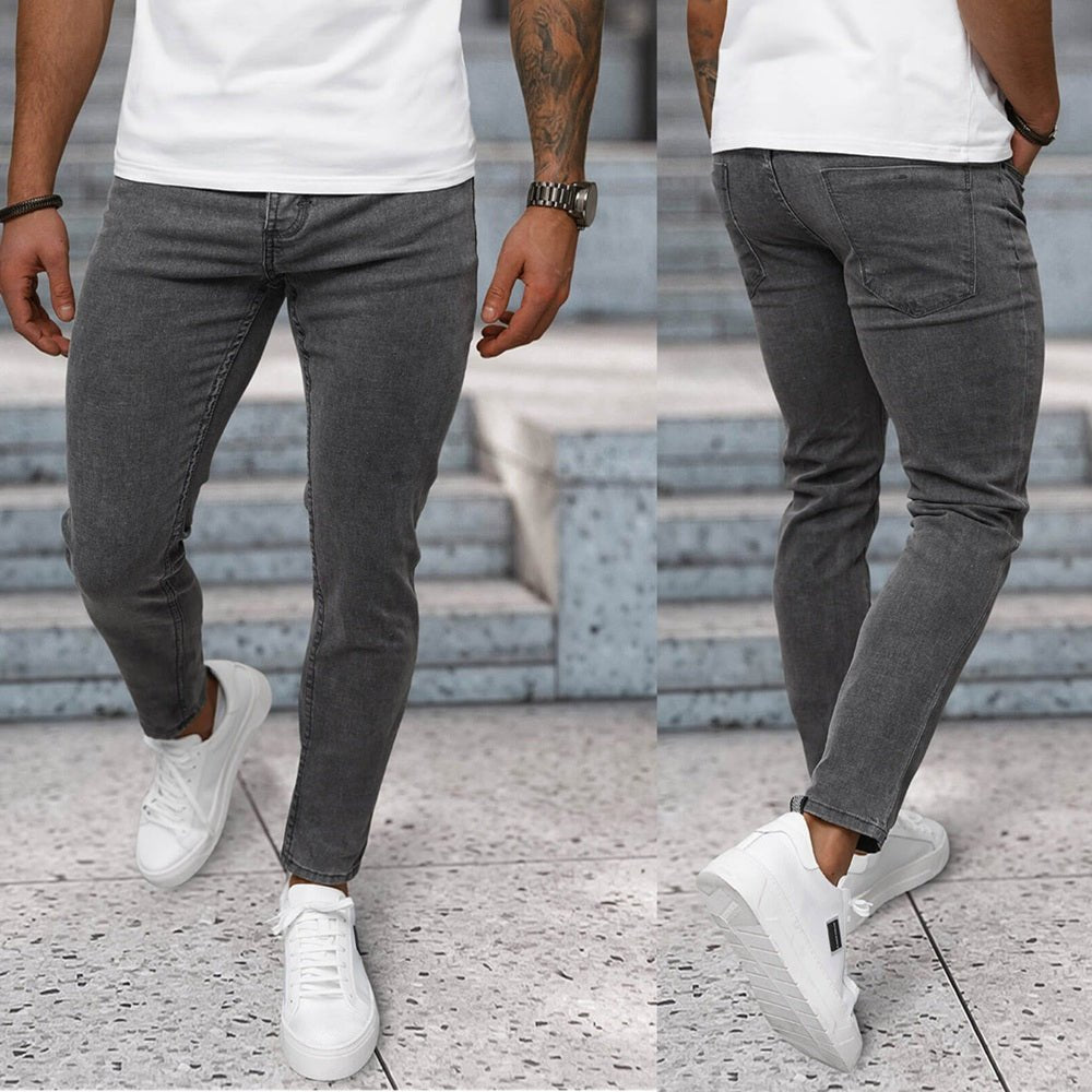 Grafitgrå slim fit herrjeans