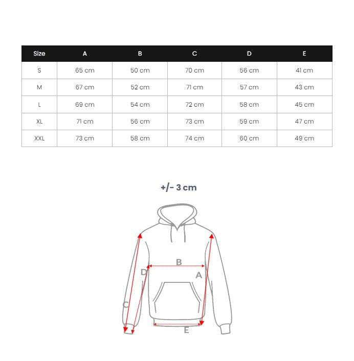 Tröja BlackGold - Sweatshirt storlekstabell