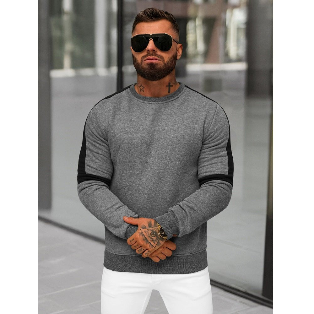 Grafitgrå Sweatshirt med Svart Kontrast framifrån