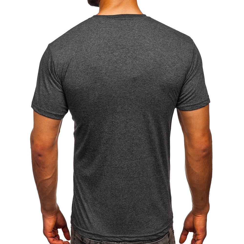 Grafitgrå basic t-shirt - Rund hals bakifrån