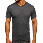 Grafitgrå basic t-shirt - Rund hals framifrån