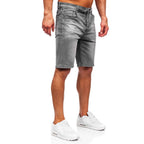Skuggade jeansshorts - Grafitgråa herrshorts sidan