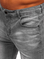 Skuggade jeansshorts - Grafitgråa herrshorts zoomad
