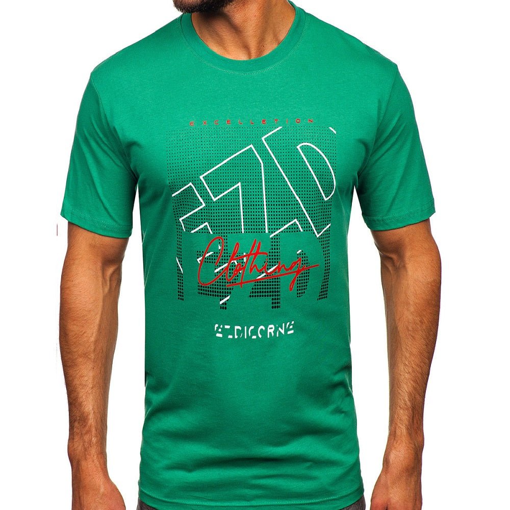 Printed grön T-shirt - Herrtröja med tryck