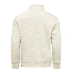 Ljusgrön melerad Amaci & Sons half zip tröja herr sedd bakifrån