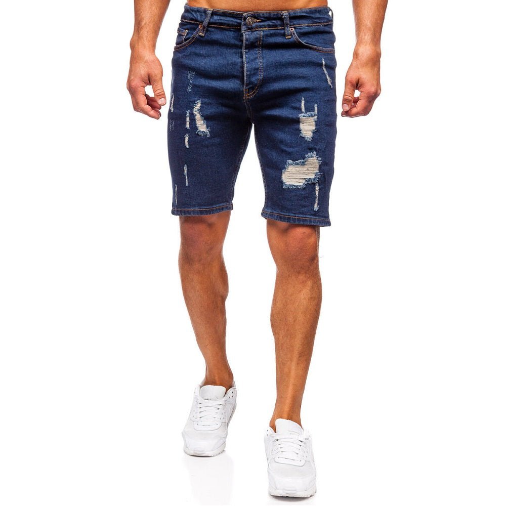Slim fit jeansshorts - Trendsliten mörkblå