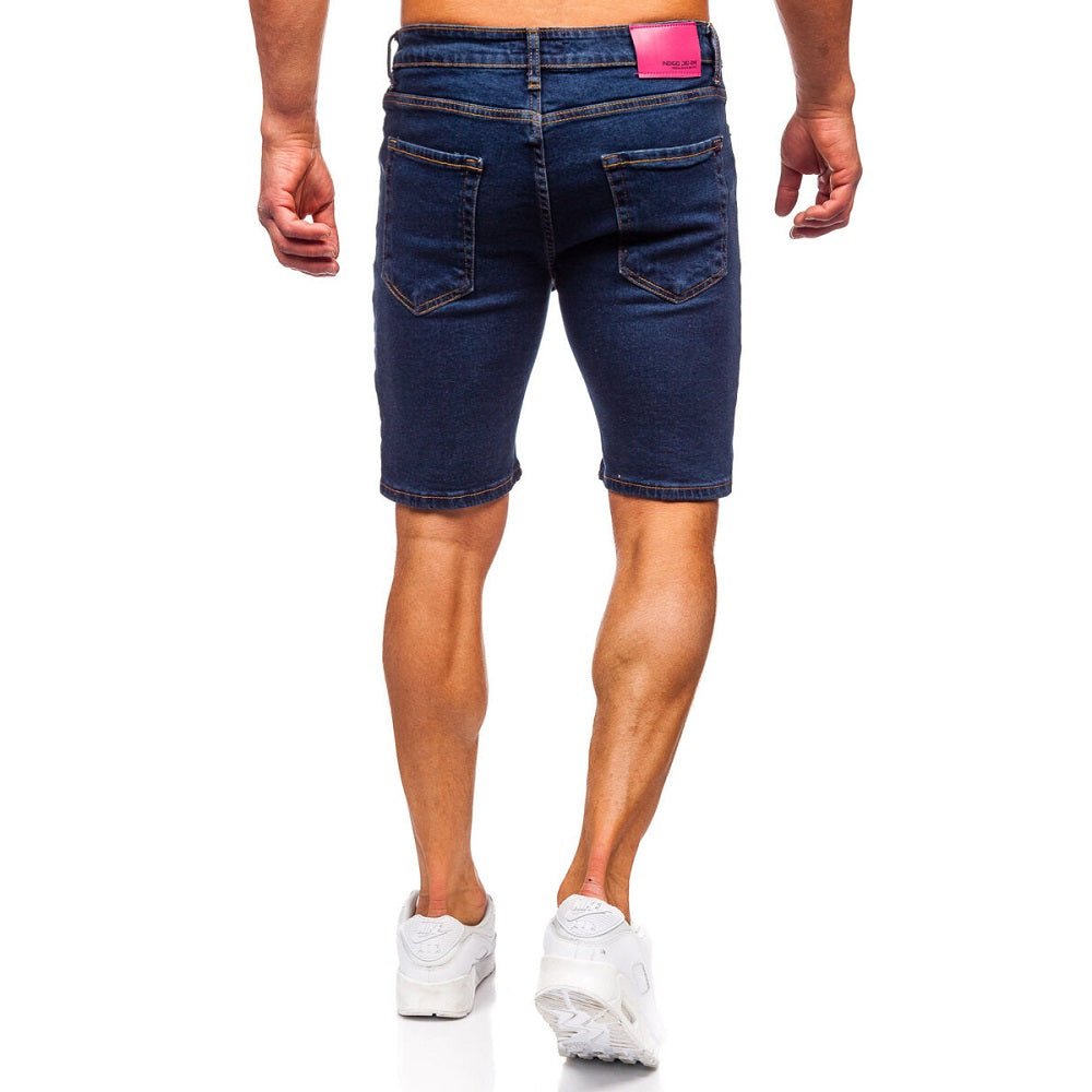 Slim fit jeansshorts - Trendsliten mörkblå bakifrån