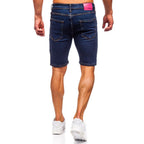 Slim fit jeansshorts - Trendsliten mörkblå bakifrån