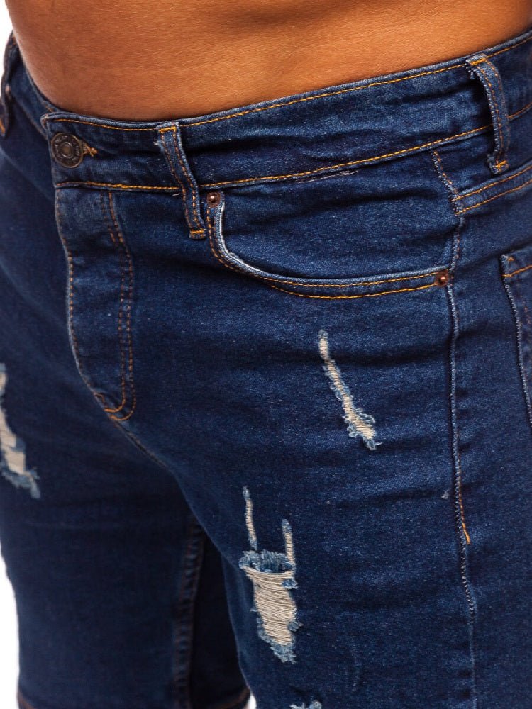 Slim fit jeansshorts - Trendsliten mörkblå zoomad