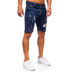 Slim fit jeansshorts - Trendsliten mörkblå sidan