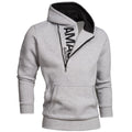 Half Zip Hoodie - Ljusgrå herrtröja med luva
