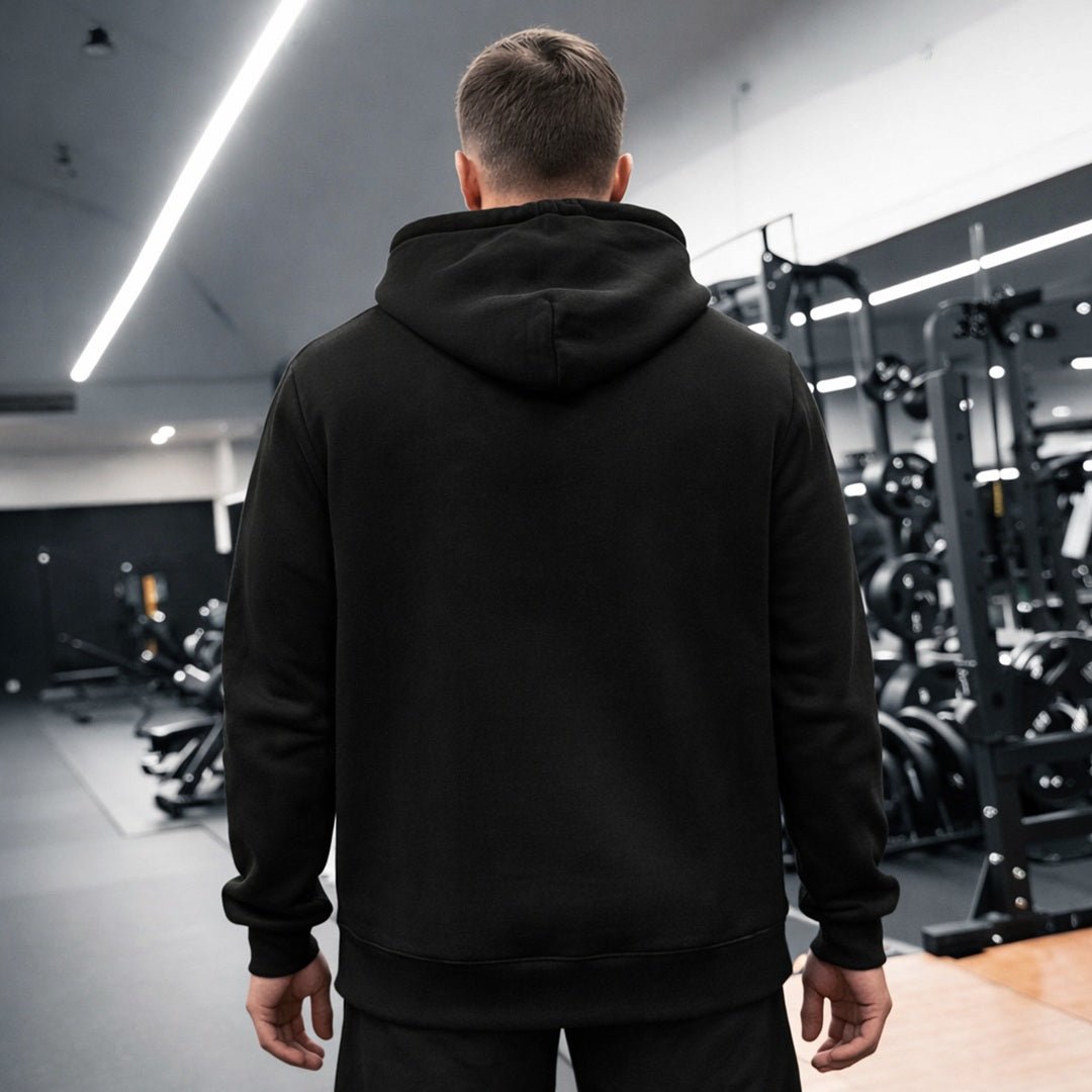 Hoodie Herr - svart herrtröja icon bakifrån