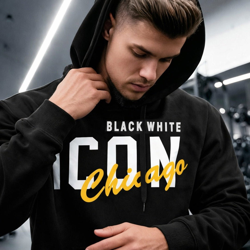 Hoodie Herr - svart herrtröja icon Framifrån