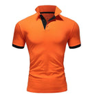 Herr pikétröja - orange kortärmad pike