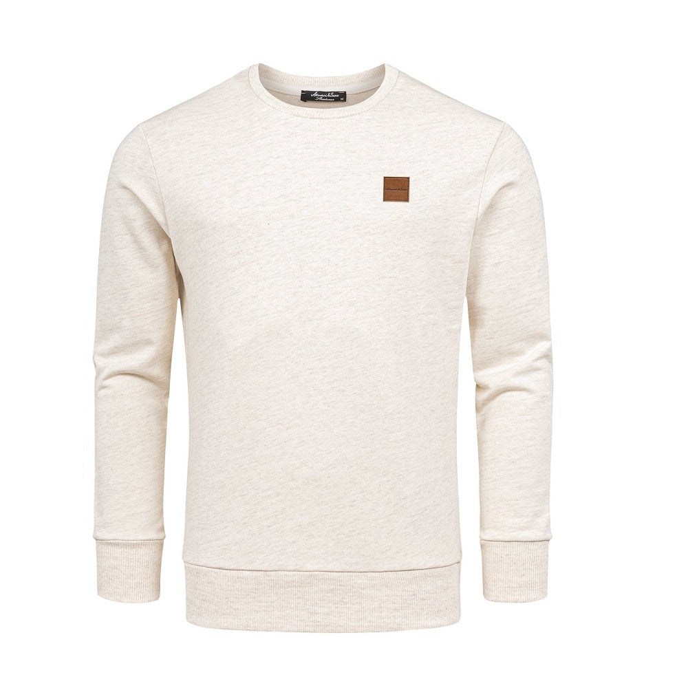 Beige melange sweatshirt herr