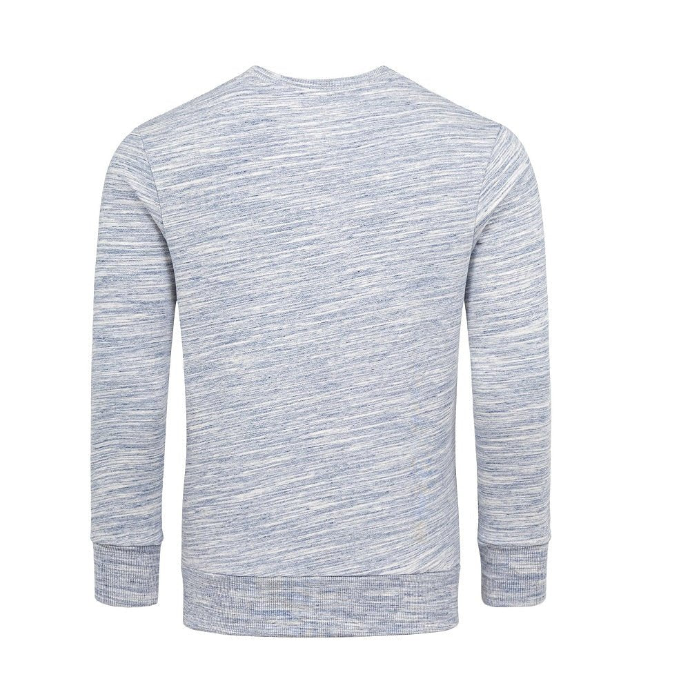 Herr sweatshirt i blå melange - bild bakifrån