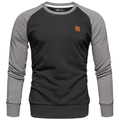 Sweatshirt Herr - Långärmad herrtröja - svart med gråa ärmar