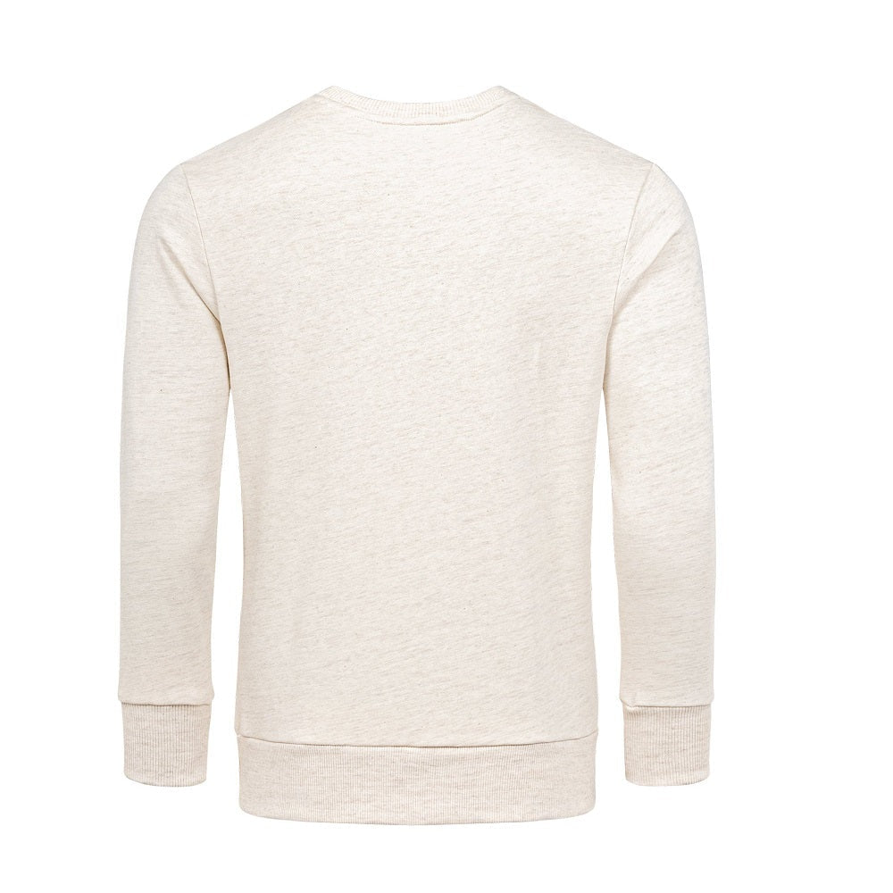 Sweatshirts melange färgade herrtröjor i fler färgval beige bakifrån