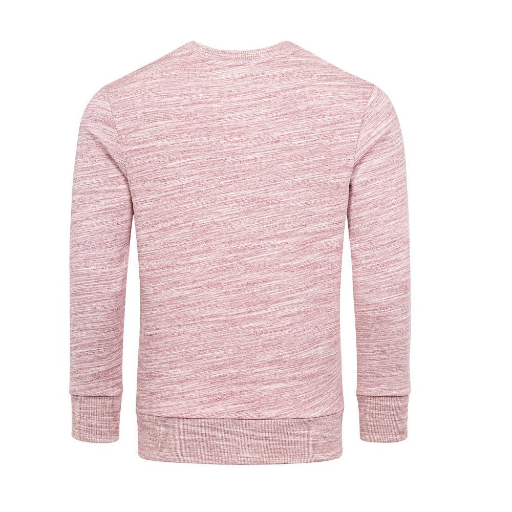 Sweatshirts melange färgade herrtröjor i fler färgval röd bakifrån