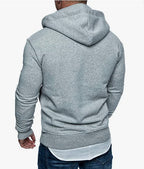 Zip hoodie Herr - Ljusgrå stilren huvtröja