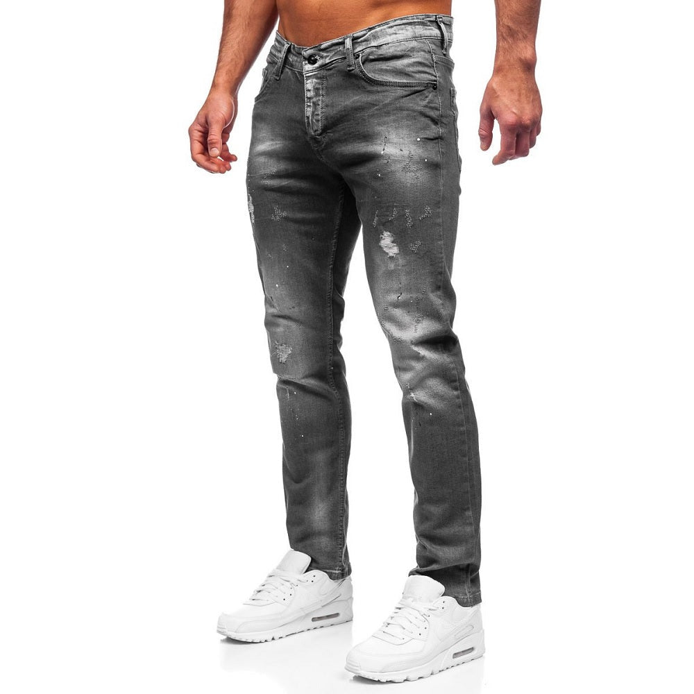 Jeans med målarstänk - Slitna herrjeans