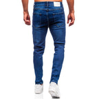 Mörkblå slim fit herrjeans bakifrån
