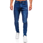 Mörkblå slim fit herrjeans