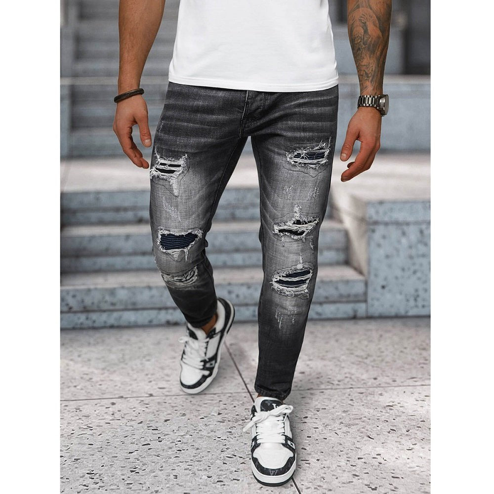 Slim Fit Jeans - Svarta Herrjeans framifrån