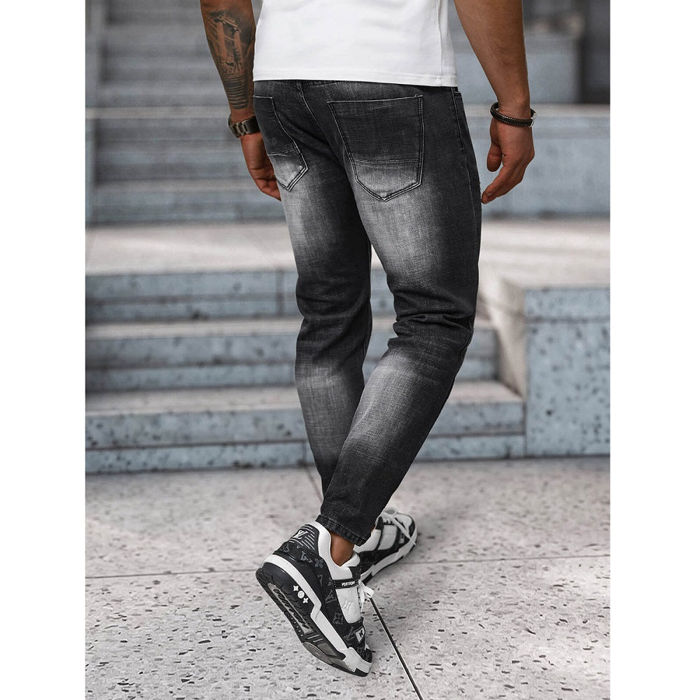 Slim Fit Jeans - Svarta Herrjeans bakifrån