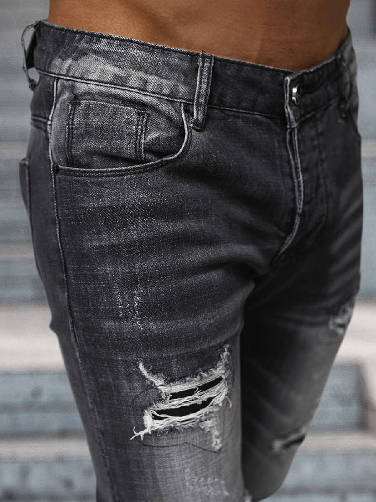 Slim Fit Jeans - Svarta Herrjeans zoomad