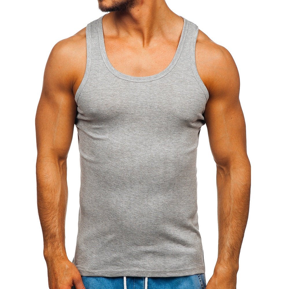 Linne för herr grå - Tank top solid