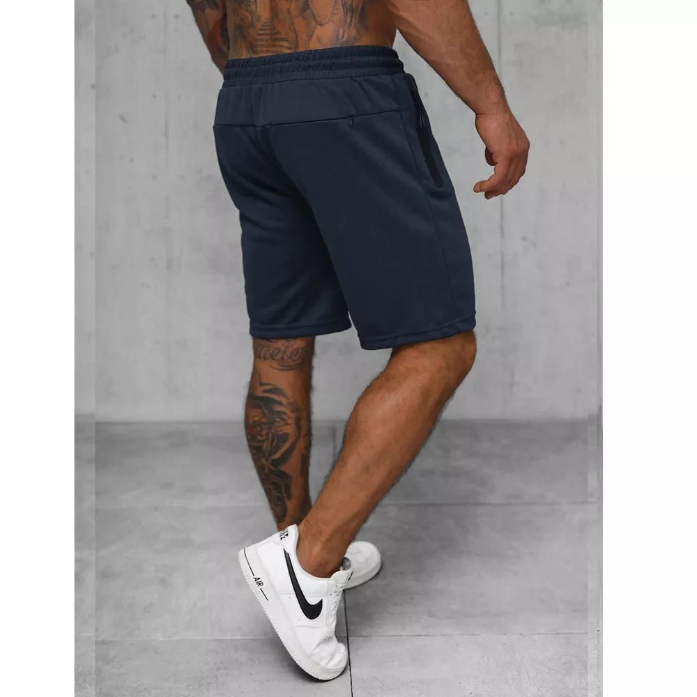 Billiga herrshorts flera färgval mörkblåa bakifrån