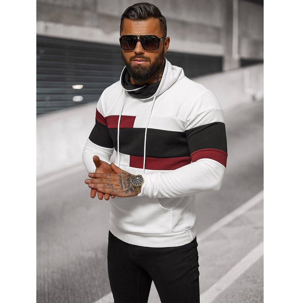 Herrtröja med hög krage - Vit sweatshirt