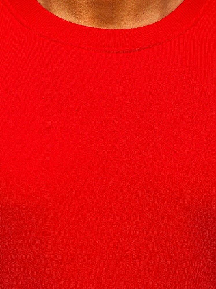 Röd sweatshirt - herrtröja zoomad