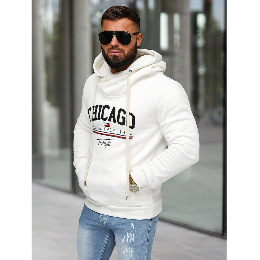 Vit Hoodie Chicago - Luvtröja Herr sidan